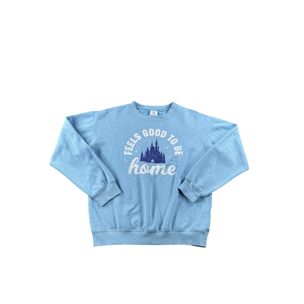 Disney Parks Feels Good To Be Home Castle Sweatshirt Light Blue Small